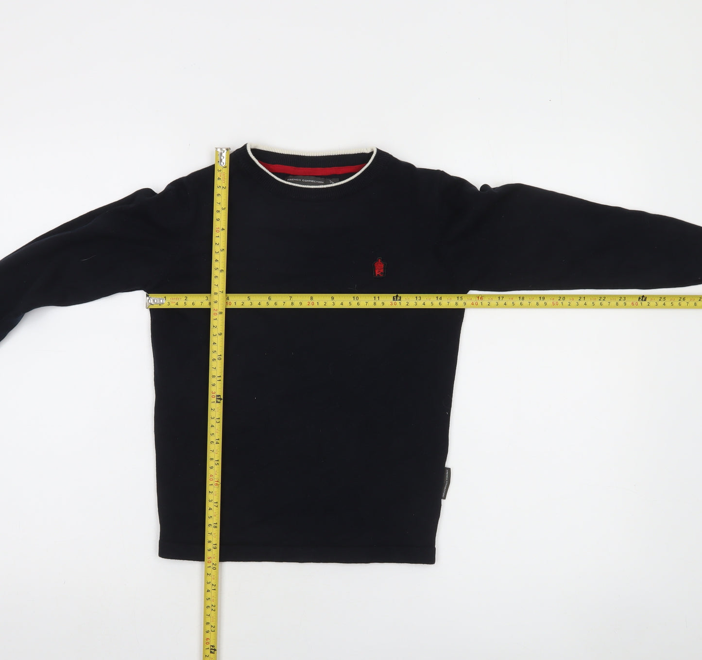 French Connection Boys Navy Blue Crew Neck Cotton Jumper 7-8 Years