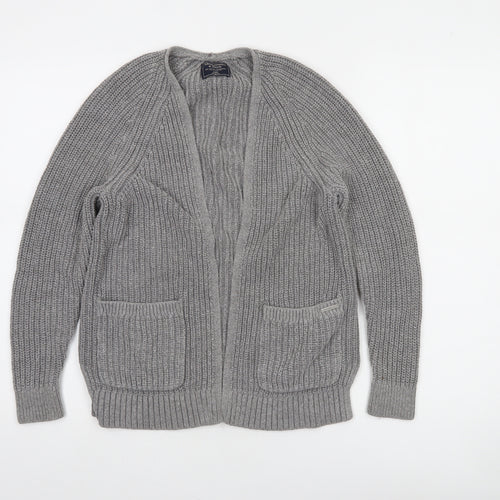 Abercrombie & Fitch Womens Grey XXS Open Knit Cotton Cardigan
