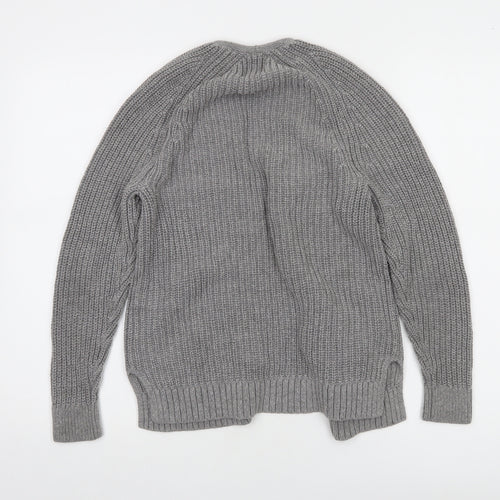 Abercrombie & Fitch Womens Grey XXS Open Knit Cotton Cardigan