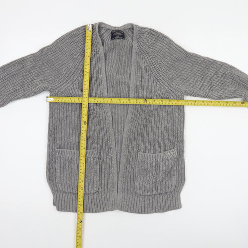 Abercrombie & Fitch Womens Grey XXS Open Knit Cotton Cardigan