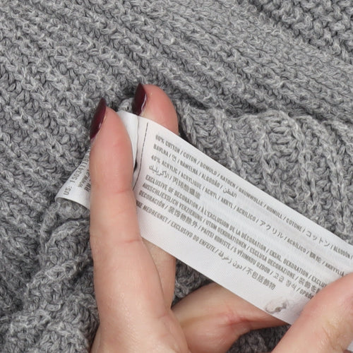 Abercrombie & Fitch Womens Grey XXS Open Knit Cotton Cardigan