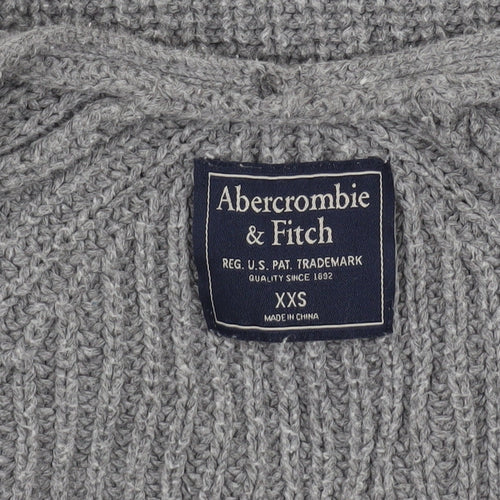 Abercrombie & Fitch Womens Grey XXS Open Knit Cotton Cardigan