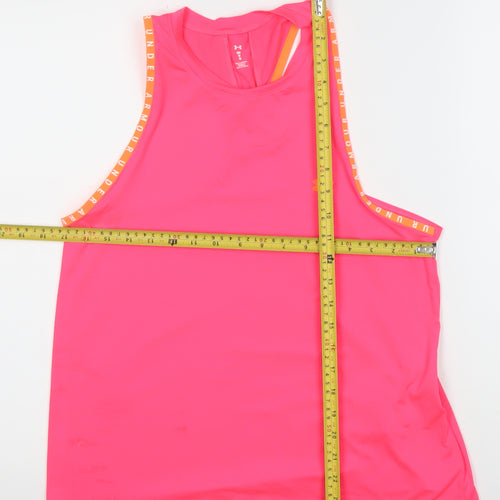Under Armour Womens Pink Medium Racerback Tank Top Athletic Fit