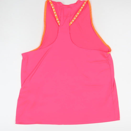 Under Armour Womens Pink Medium Racerback Tank Top Athletic Fit