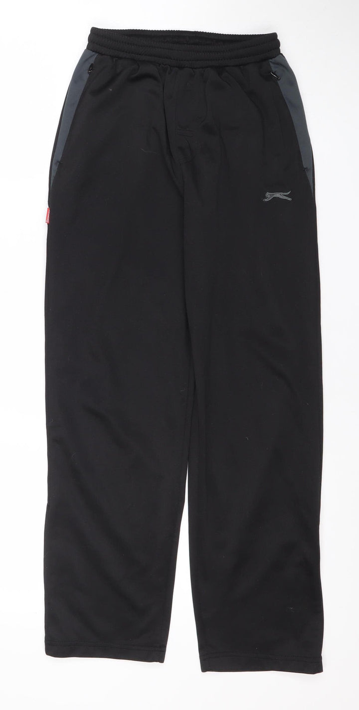 Slazenger Boys Black 7 Years Track Pants Lightweight Quick Dry Activewear