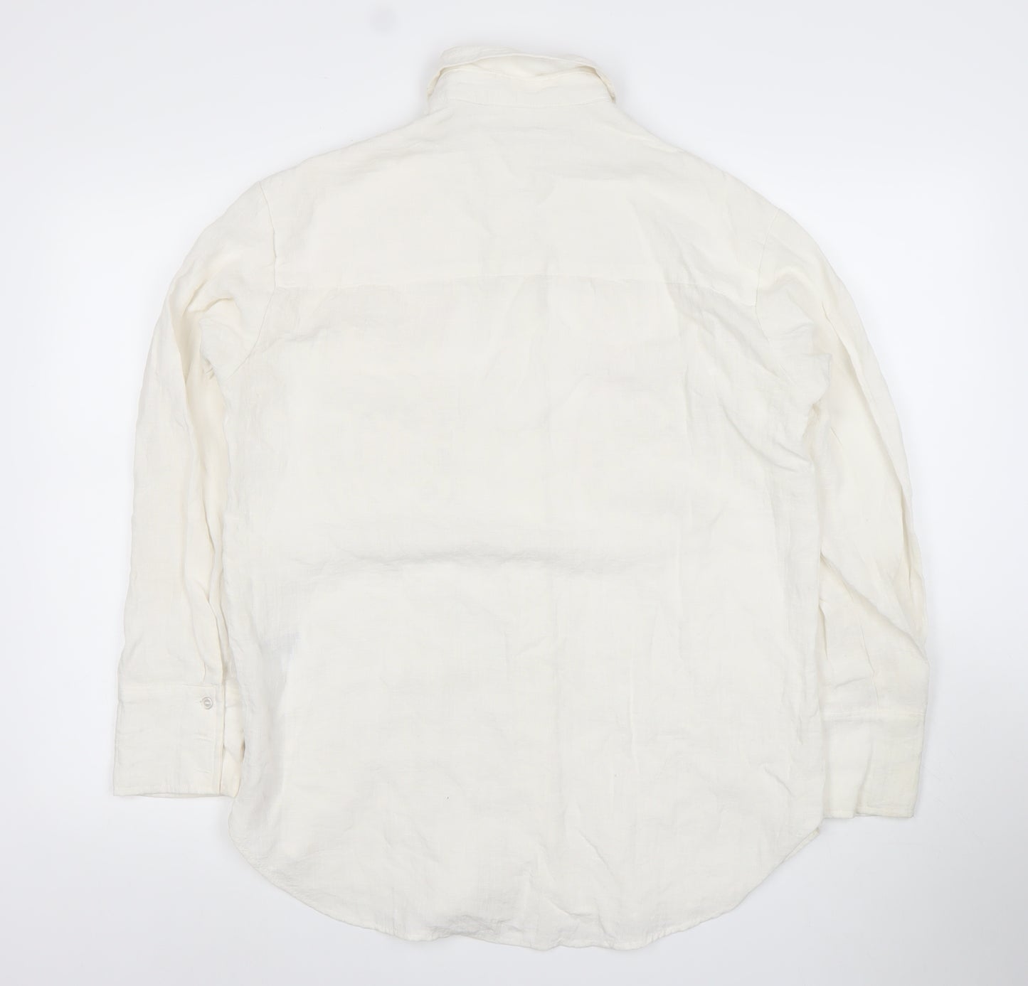 H&M Women’s Ivory Crochet Long Sleeve Button-Up Shirt XS