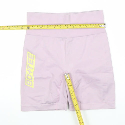 BO+TEE Women’s Pink Biker Shorts Size S High Waisted Stretch Activewear