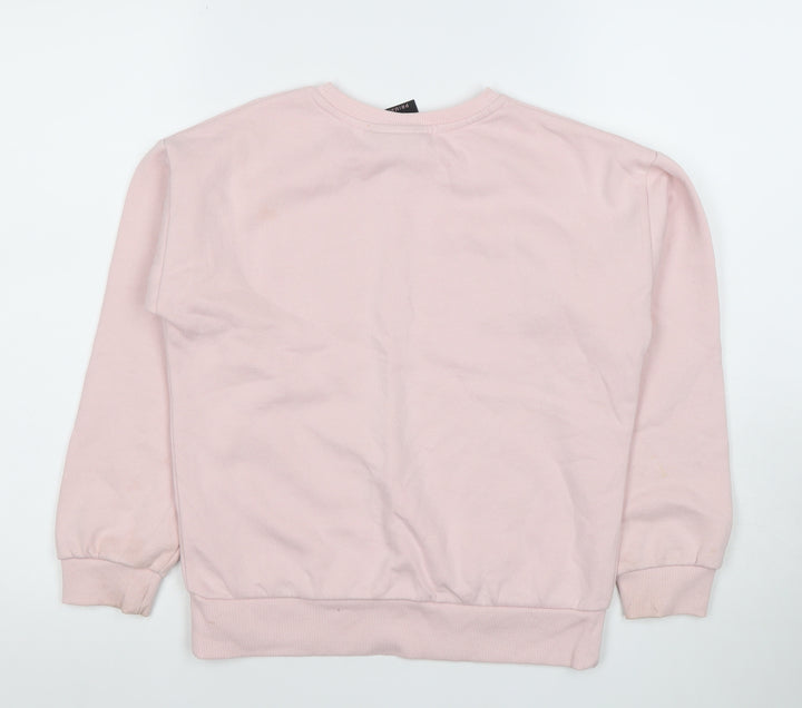 Pineapple Dance Studios Girls Pink Glitter Logo Sweatshirt 10-11 Years