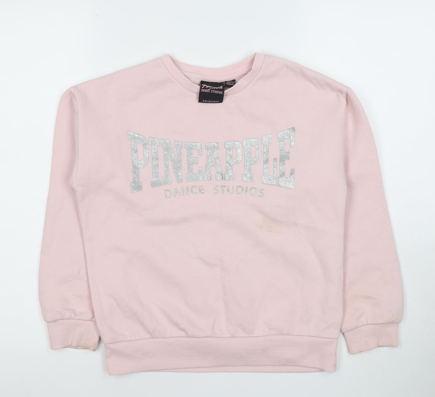 Pineapple Dance Studios Girls Pink Glitter Logo Sweatshirt 10-11 Years