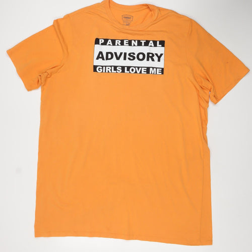 The Foundry Supply Co Mens Orange Graphic Print 2XLT T-Shirt