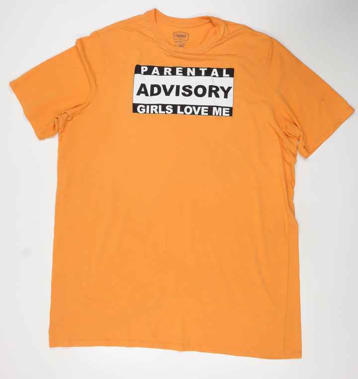 The Foundry Supply Co Mens Orange Graphic Print 2XLT T-Shirt
