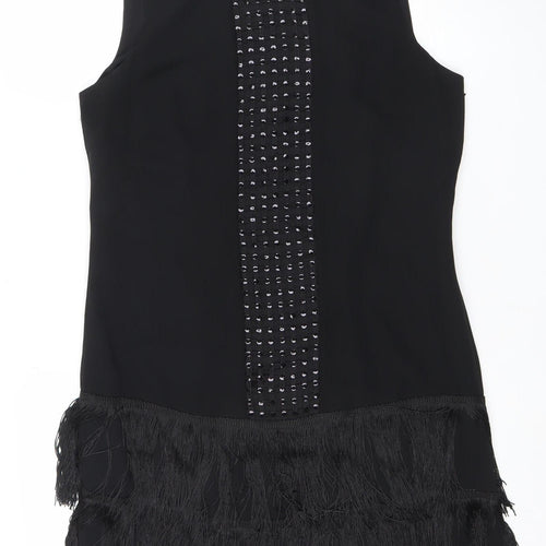 Principles by Ben de Lisi Women's Black Size 12 Fringe Sequin Shift Dress
