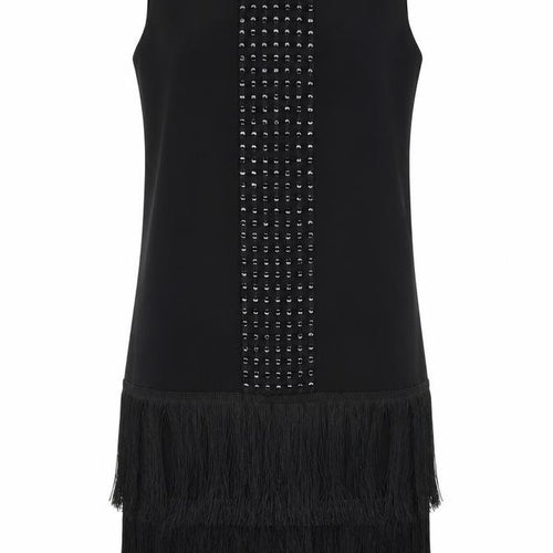 Principles by Ben de Lisi Women's Black Size 12 Fringe Sequin Shift Dress