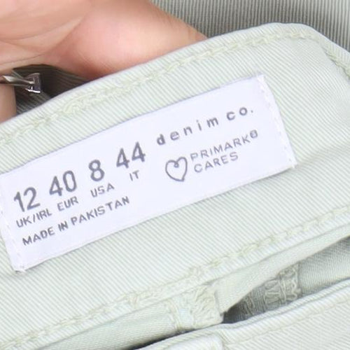 Primark Women’s Green Tapered Jeans Size 12 Regular Stretch Denim