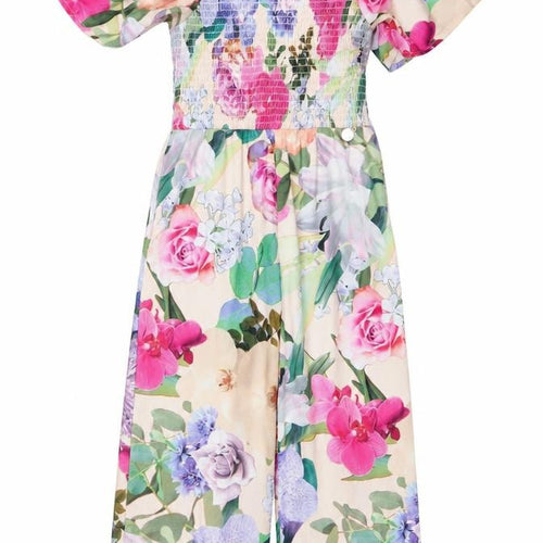 Angel & Rocket Girls Pink Floral Jumpsuit 7 Years Polyester One-Piece
