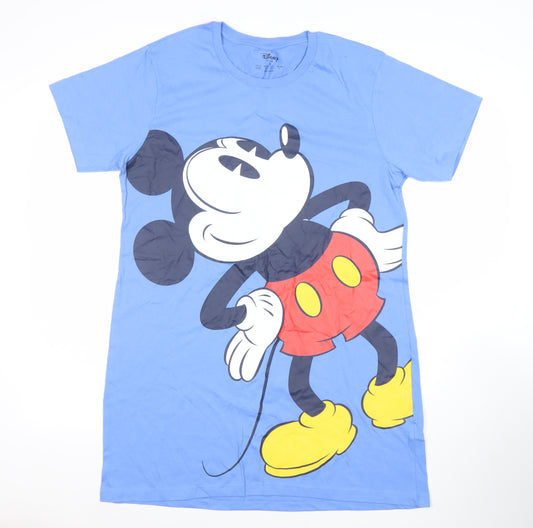 Disney Women’s Blue Mickey Mouse Nightshirt Size 10-12 Cotton T-Shirt Style