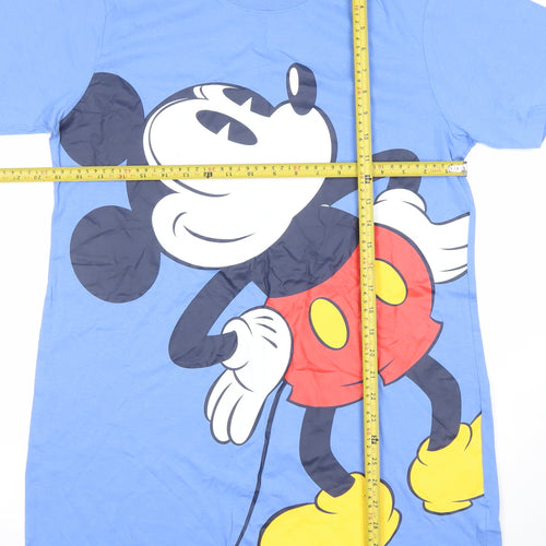 Disney Women’s Blue Mickey Mouse Nightshirt Size 10-12 Cotton T-Shirt Style