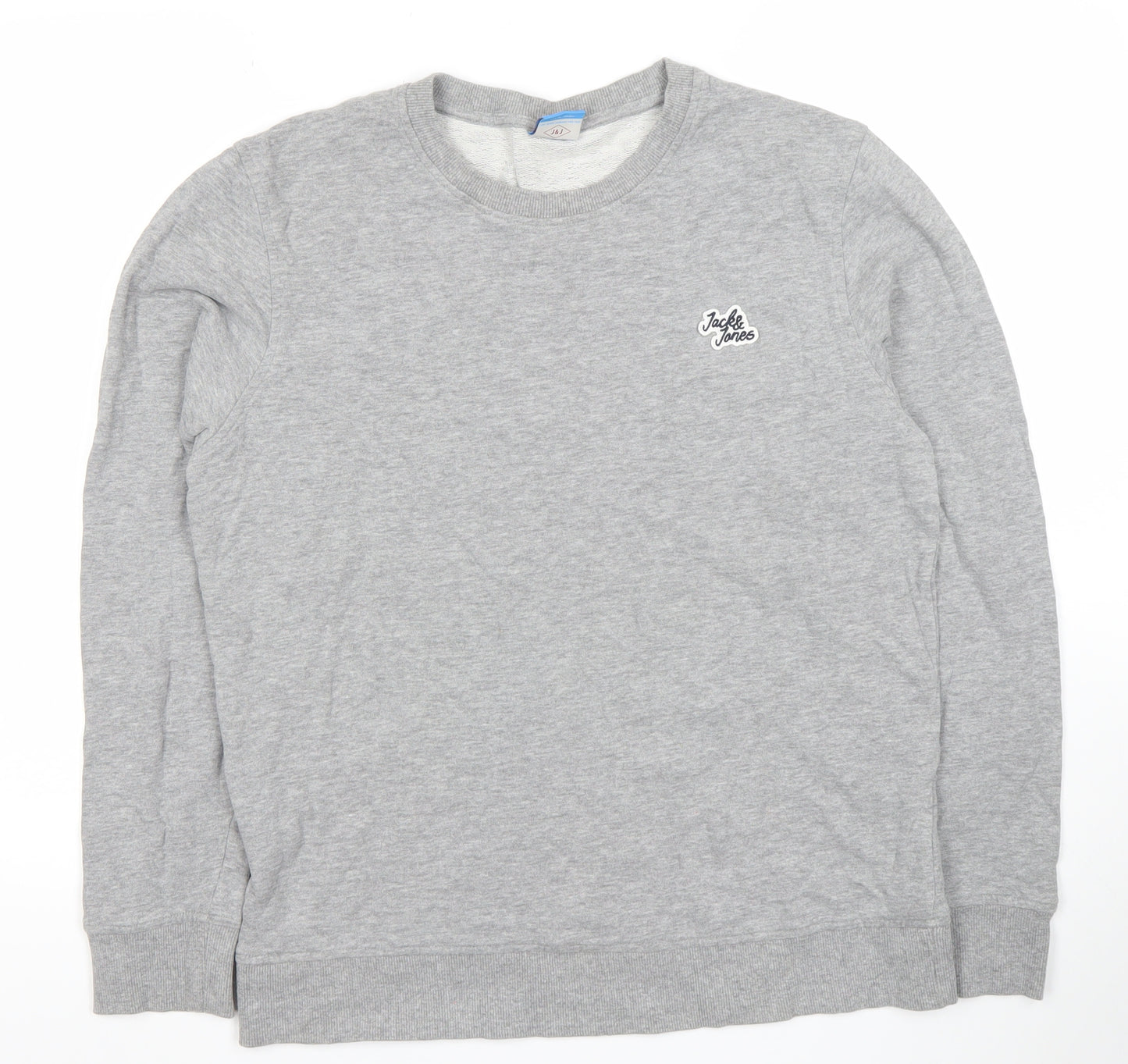 Jack & Jones Men's Grey Crew Neck Pullover Sweatshirt L