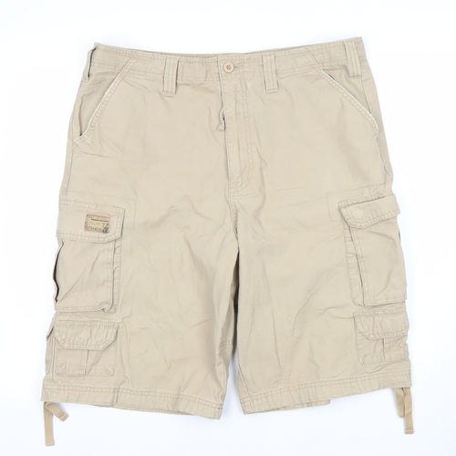 Denim Co Men's Beige Cargo Shorts Size L W36 Regular Fit