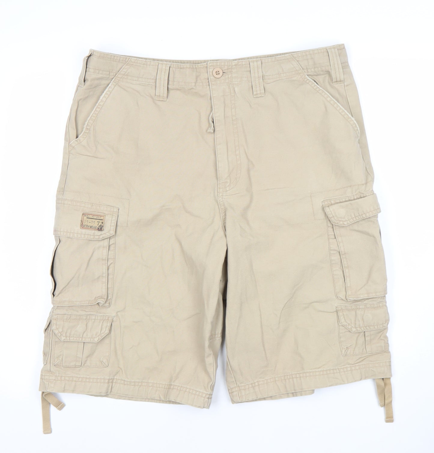 Denim Co Men's Beige Cargo Shorts Size L W36 Regular Fit
