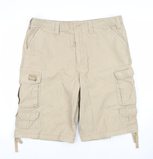 Denim Co Men's Beige Cargo Shorts Size L W36 Regular Fit