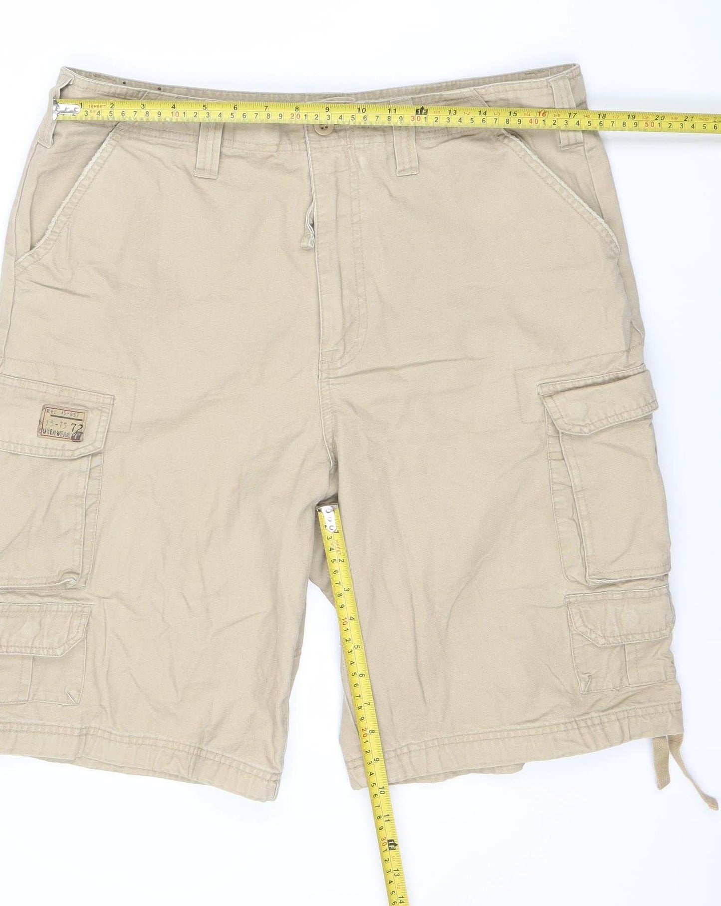 Denim Co Men's Beige Cargo Shorts Size L W36 Regular Fit