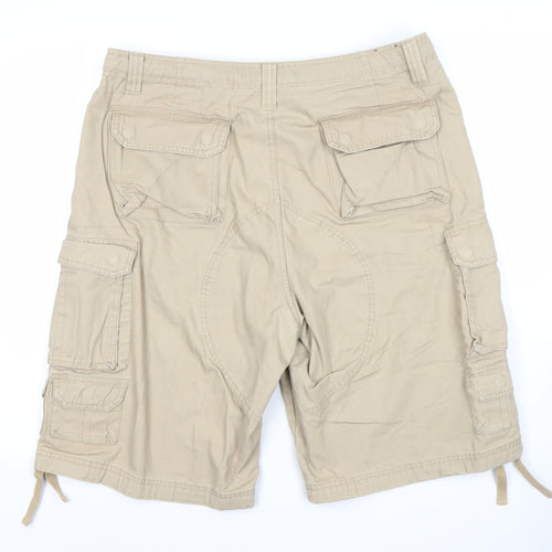 Denim Co Men's Beige Cargo Shorts Size L W36 Regular Fit