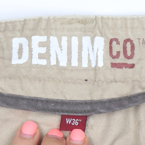 Denim Co Men's Beige Cargo Shorts Size L W36 Regular Fit