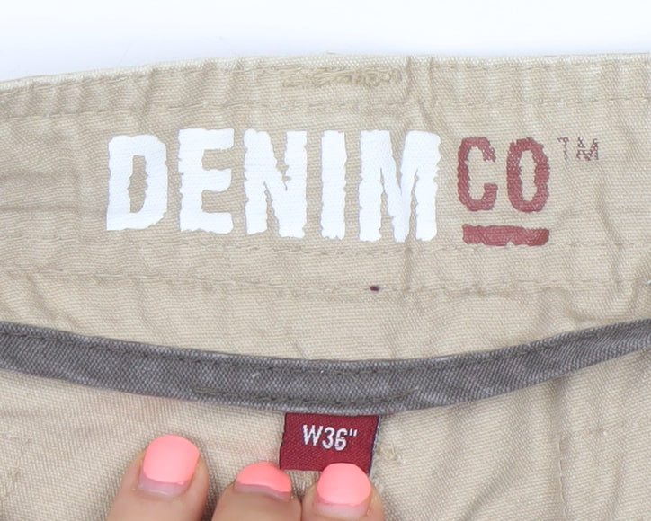 Denim Co Men's Beige Cargo Shorts Size L W36 Regular Fit