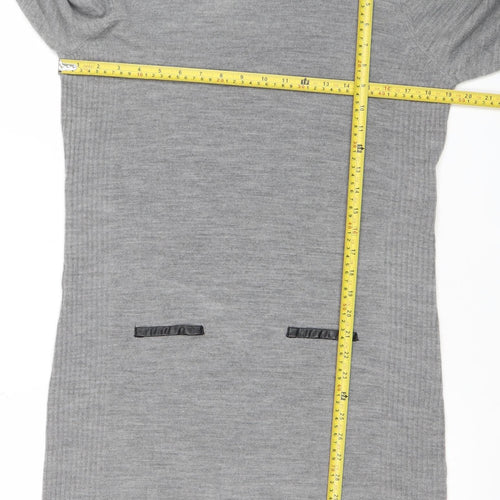 Mysty Women’s Grey Knit Jumper Dress M Long Sleeve Round Neck