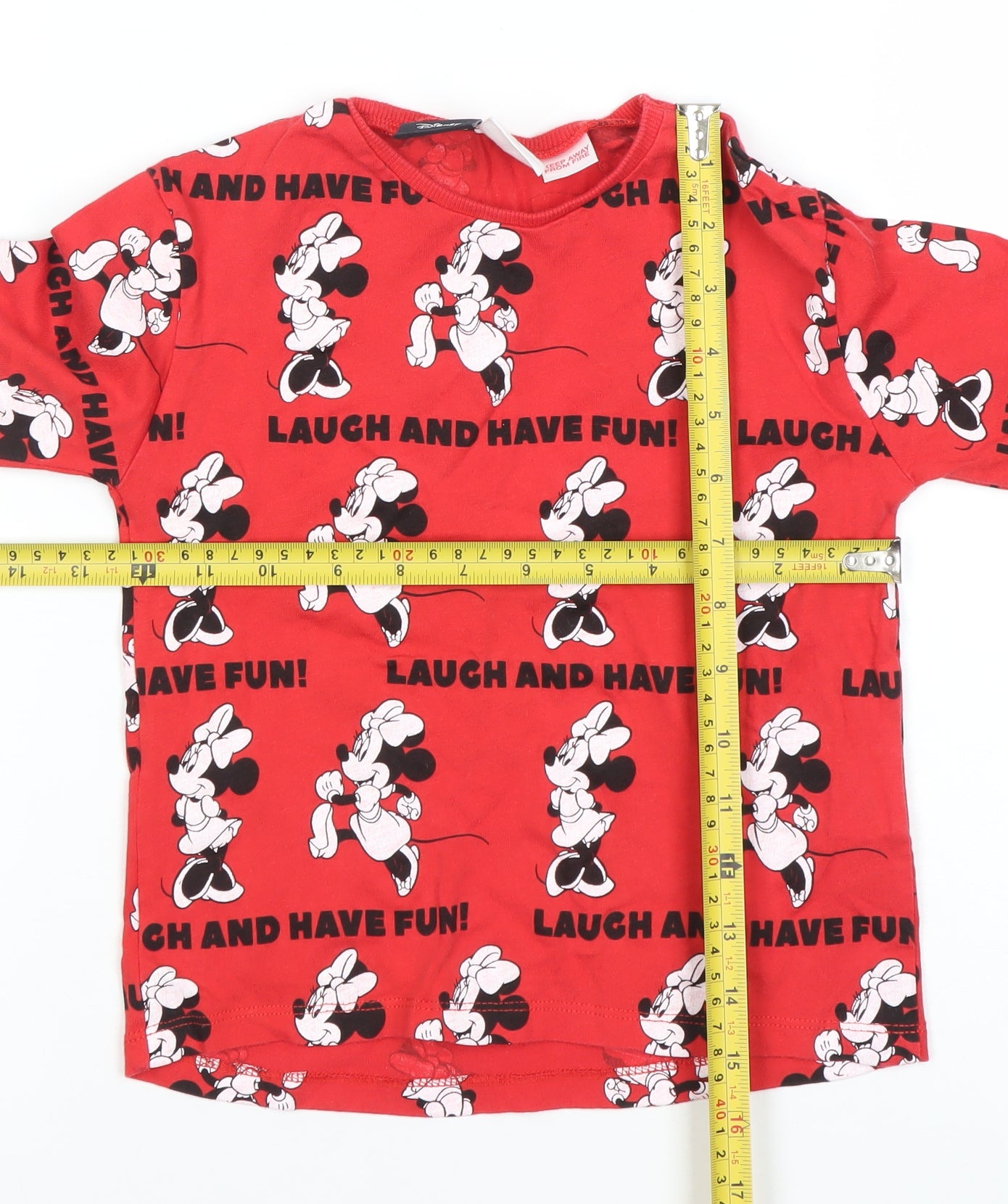ZARA Girls Red Disney Minnie Mouse Long Sleeve T-Shirt 2-3 Years