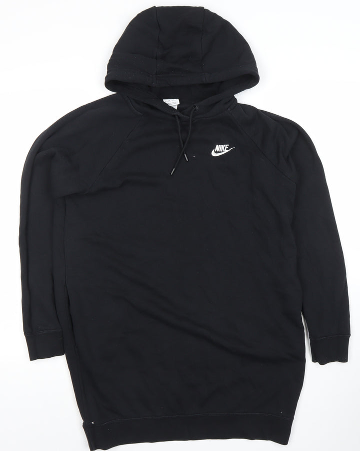 Nike Womens Black XS Pullover Hoodie Dress Cotton Blend Casual