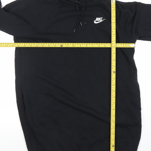 Nike Womens Black XS Pullover Hoodie Dress Cotton Blend Casual