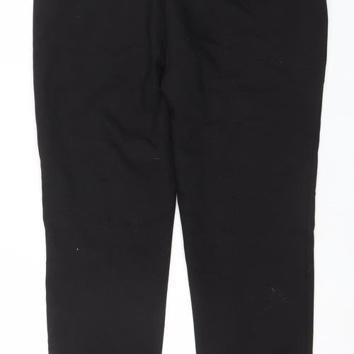 Zara Basic Women Black Lace Hem Cropped Trousers Size M UK12