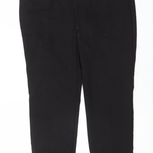 Zara Basic Women Black Lace Hem Cropped Trousers Size M UK12