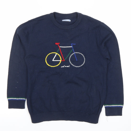 Mayoral Boys Navy Blue Pullover Jumper 8 Years Cotton Blend Bicycle Design