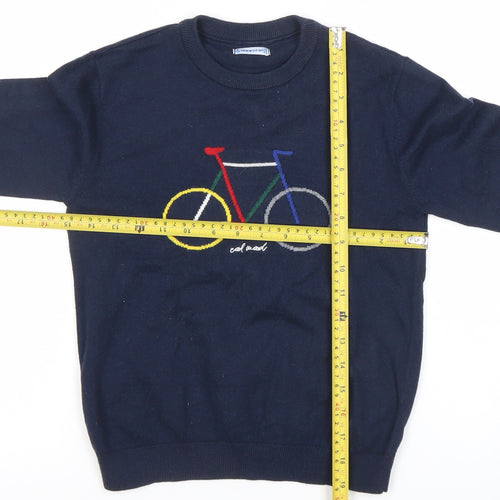 Mayoral Boys Navy Blue Pullover Jumper 8 Years Cotton Blend Bicycle Design