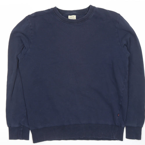 Jack & Jones Men's Blue Cotton Crew Neck Sweatshirt M