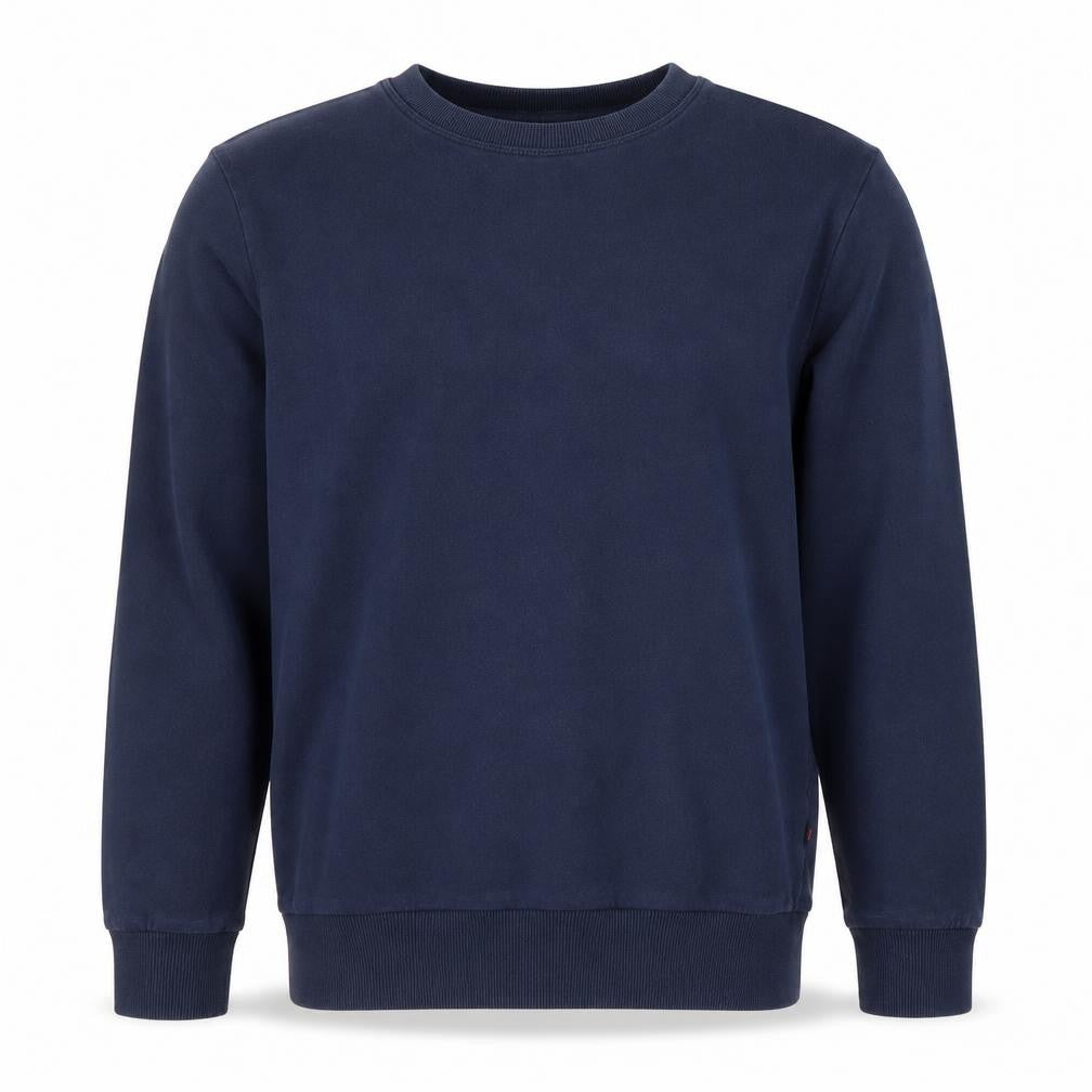 Front view of Jack & Jones Men's Blue Cotton Crew Neck Sweatshirt M