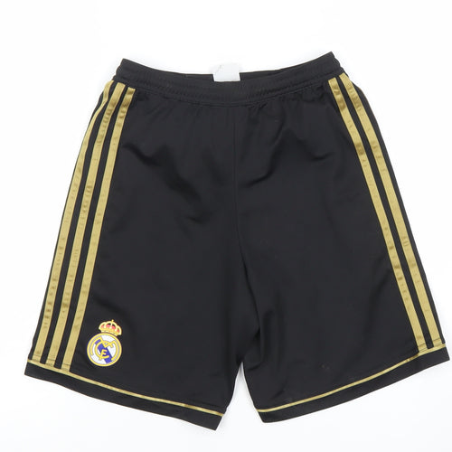 Adidas Boys Black Real Madrid Climacool Athletic Shorts 11-12 Years