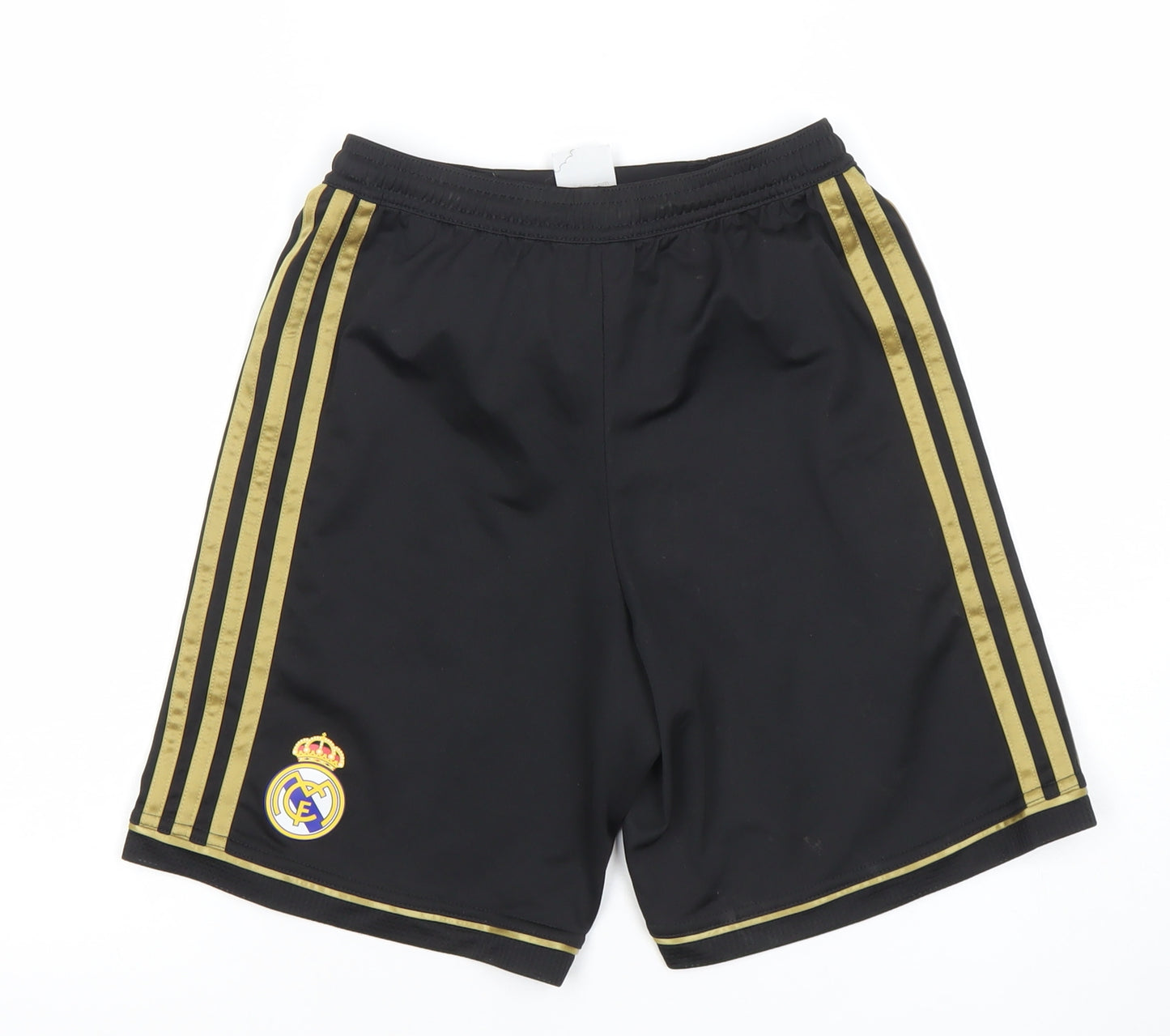 Adidas Boys Black Real Madrid Climacool Athletic Shorts 11-12 Years