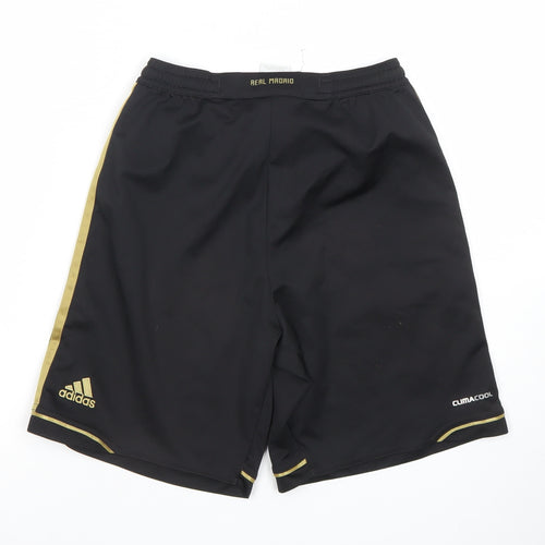 Adidas Boys Black Real Madrid Climacool Athletic Shorts 11-12 Years