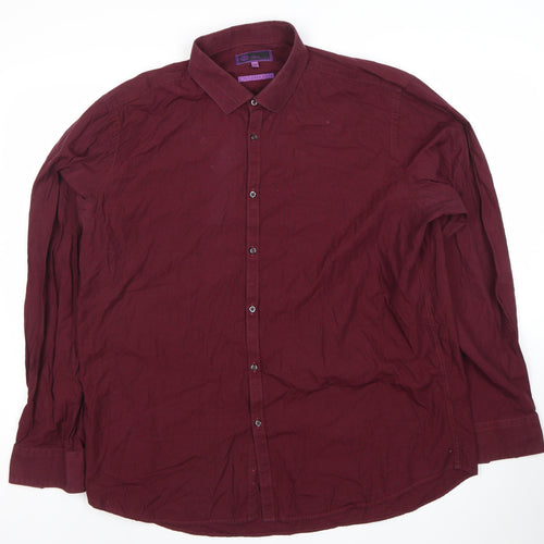 Next Men's Red Striped Tailored Fit Formal Dress Shirt 17.5in