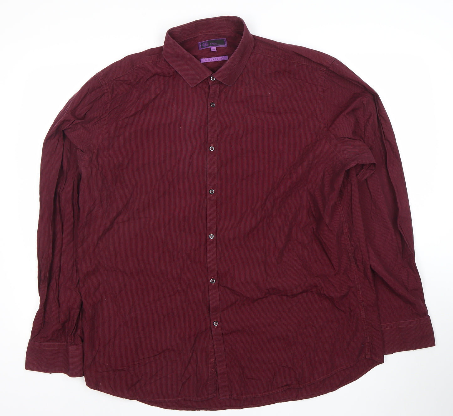 Next Men's Red Striped Tailored Fit Formal Dress Shirt 17.5in