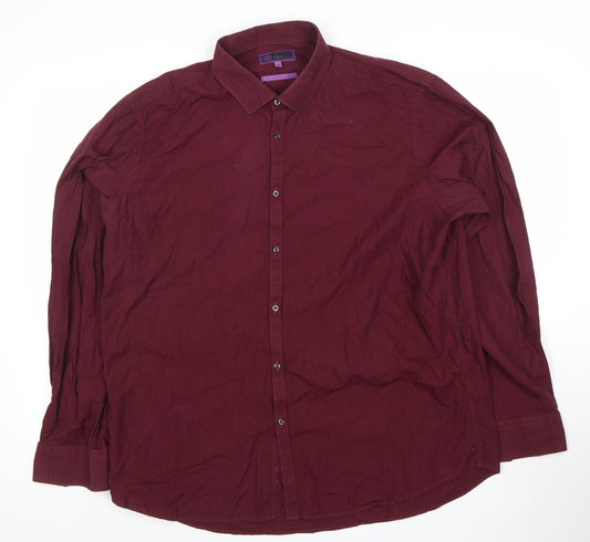 Next Men's Red Striped Tailored Fit Formal Dress Shirt 17.5in