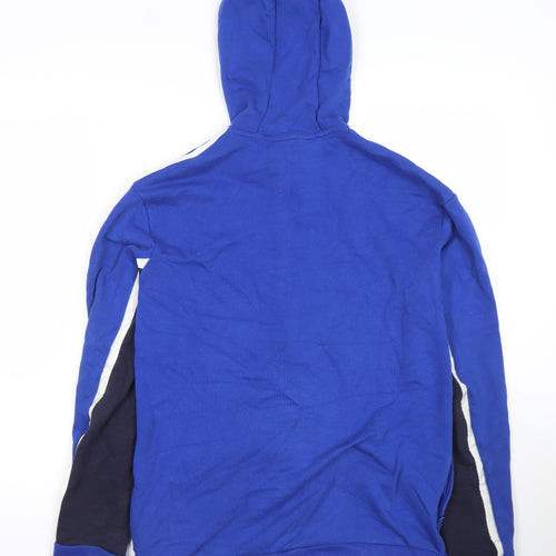Adidas Boys Blue Full Zip Hoodie Size 11-12 Years Cotton Blend
