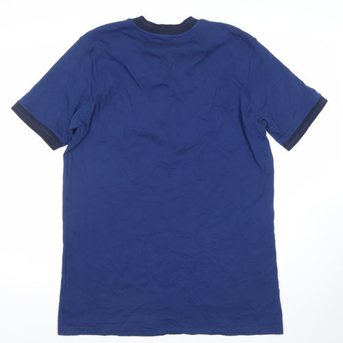 Dunnes Stores Men's Blue XL Cotton Zip Polo Shirt