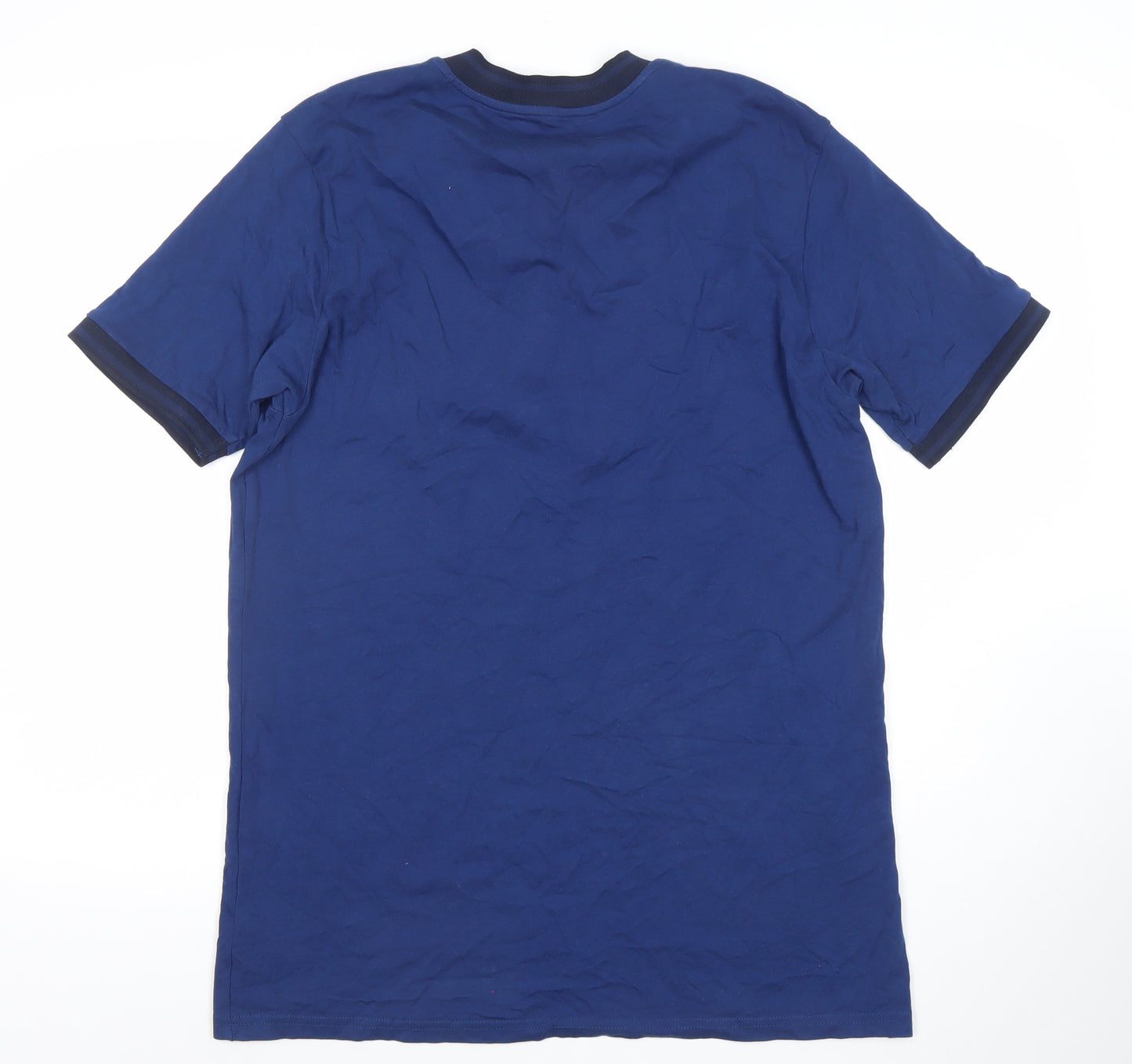 Dunnes Stores Men's Blue XL Cotton Zip Polo Shirt