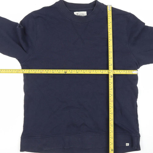 RE THREADS Men's Blue Cotton Crew Neck Pullover Sweatshirt Size S