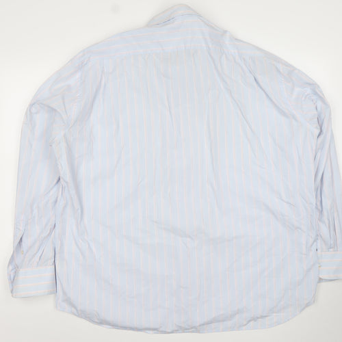 Tommy Hilfiger Men's Blue Striped Cotton Dress Shirt 18.5in/46 Classic Fit